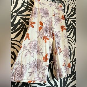 Cropped Linen Wide Leg Flower Power Pants Beach Coverup